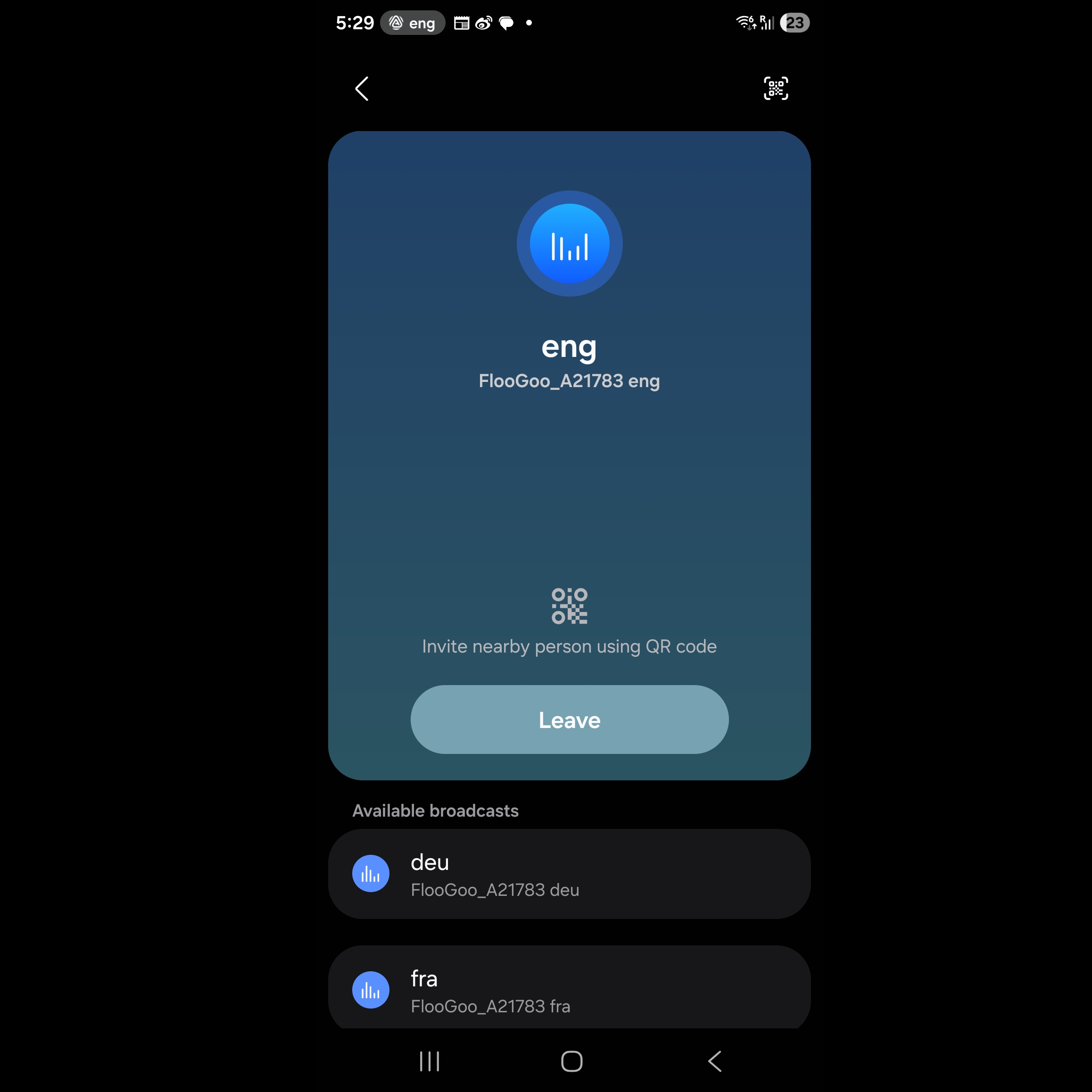 Multi-language Auracast on phone